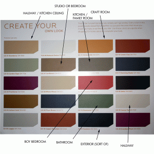 Here's our color palette for the house.