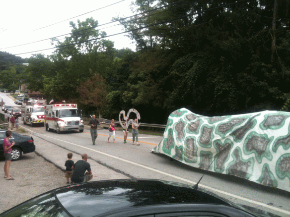 The back of the Python Day parade.