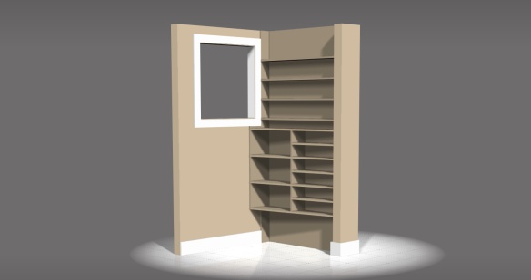 Studio bookshelf design.