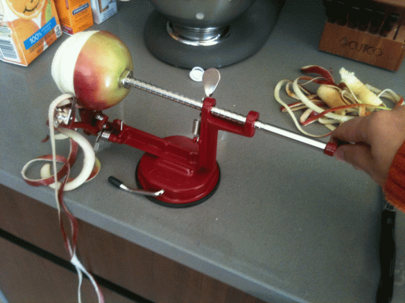 The wife got an apple corer. It's a pretty neat little toy.