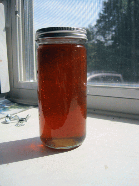 A jar of our wildflower honey.