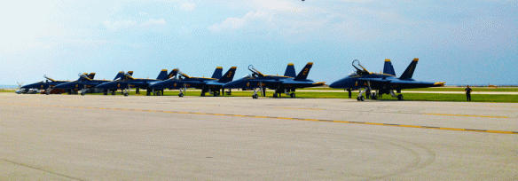 F/A-18's from the Blue Angels naval air team.