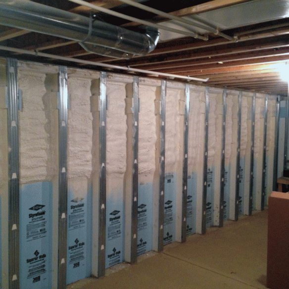 The top 4' are insulated with 1.5" of 2lb. spray insulation (R-10).