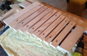 The assembled xylophone.